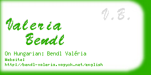 valeria bendl business card